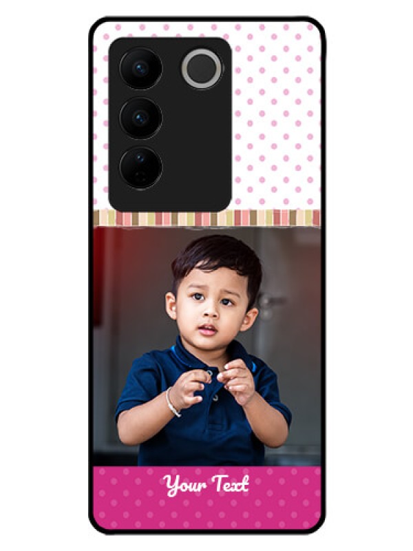 Custom Vivo V27 5G Photo Printing on Glass Case - Cute Girls Cover Design