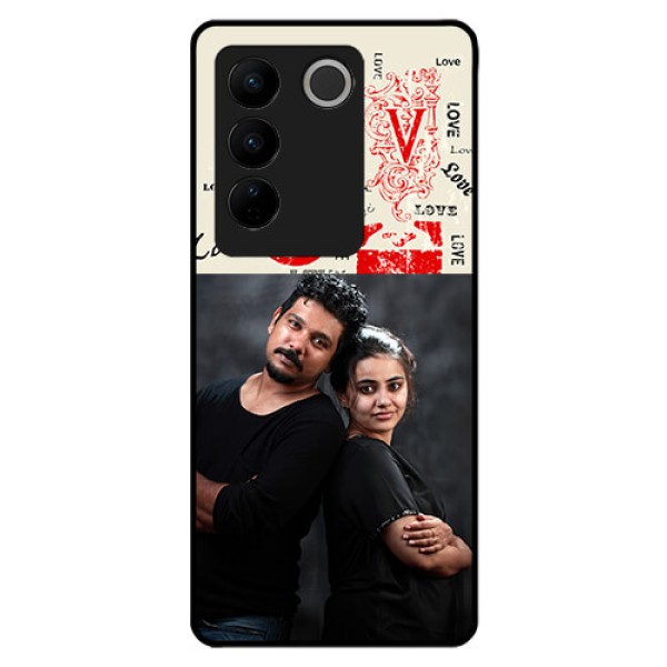 Vivo V27 5G Photo Printing on Glass Case - Trendy Love Design Case Vivo V27 5G Photo Printing on Glass Case - Trendy Love Design Case