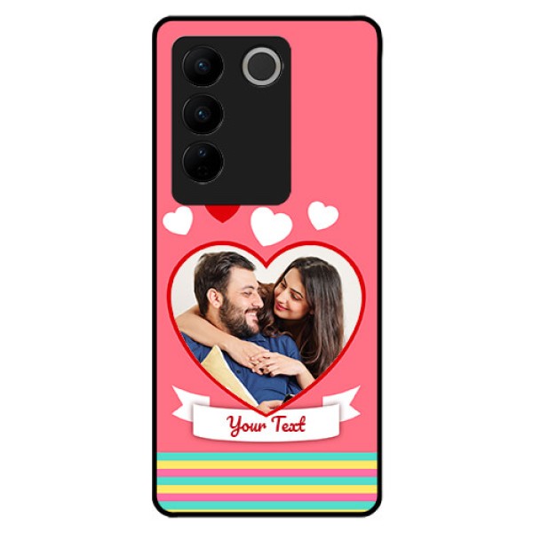 Vivo V27 5G Photo Printing on Glass Case - Love Doodle Design