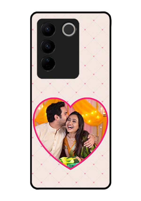 Vivo V27 5G Custom Glass Mobile Case - Heart Shape Design