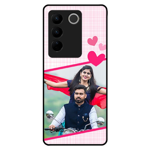 Vivo V27 5G Custom Glass Phone Case - Love Shape Heart Design Vivo V27 5G Custom Glass Phone Case - Love Shape Heart Design