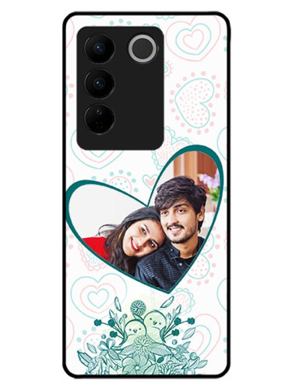 Custom Vivo V27 5G Photo Printing on Glass Case - Premium Couple Design
