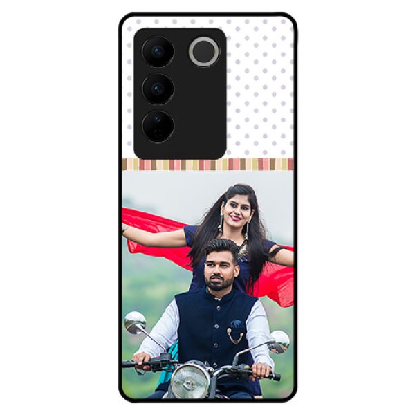 Vivo V27 5G Photo Printing on Glass Case - Cute Family Design