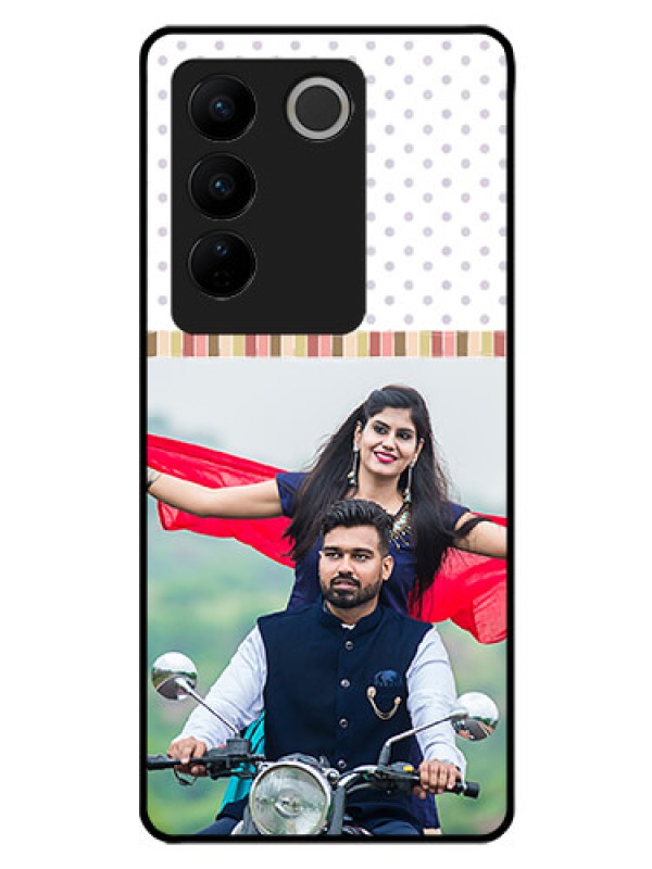 Custom Vivo V27 5G Photo Printing on Glass Case - Cute Family Design