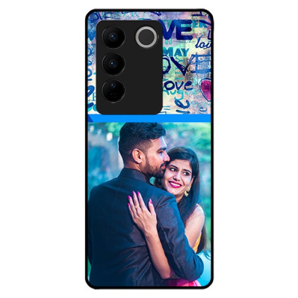 Vivo V27 5G Custom Glass Mobile Case - Colorful Love Design Vivo V27 5G Custom Glass Mobile Case - Colorful Love Design
