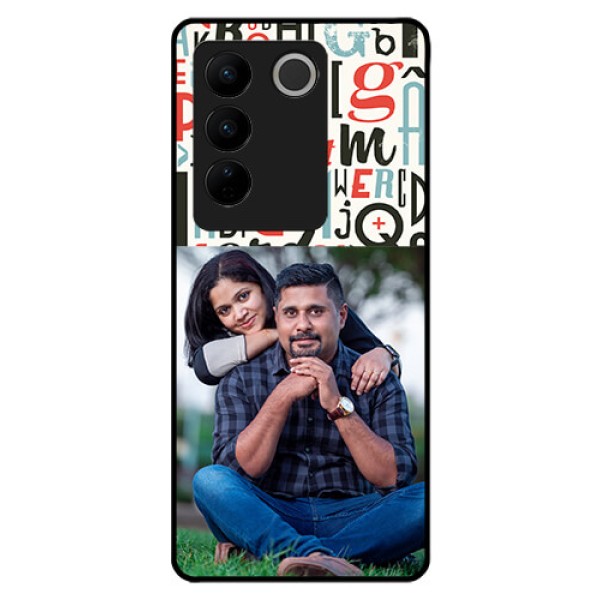Vivo V27 5G Personalized Glass Phone Case - Alphabet Design