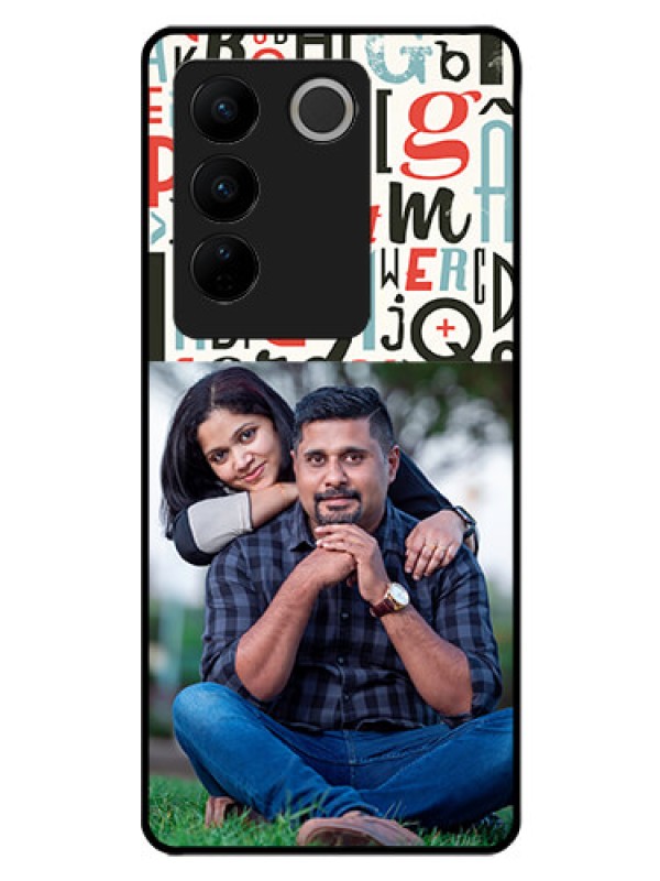 Custom Vivo V27 5G Personalized Glass Phone Case - Alphabet Design
