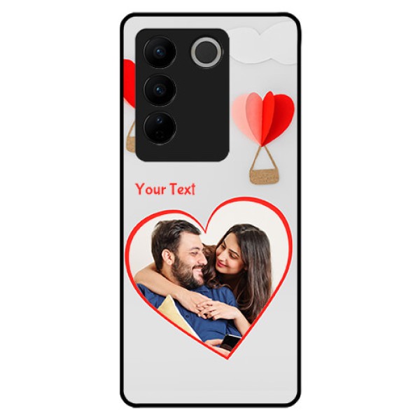 Vivo V27 5G Custom Glass Mobile Case - Parachute Love Design Vivo V27 5G Custom Glass Mobile Case - Parachute Love Design