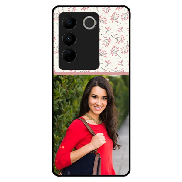 Vivo V27 5G Custom Glass Phone Case - Premium Floral Design