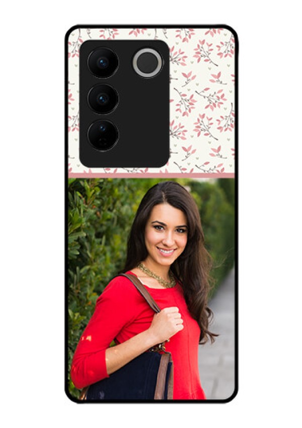 Vivo V27 5G Custom Glass Phone Case - Premium Floral Design