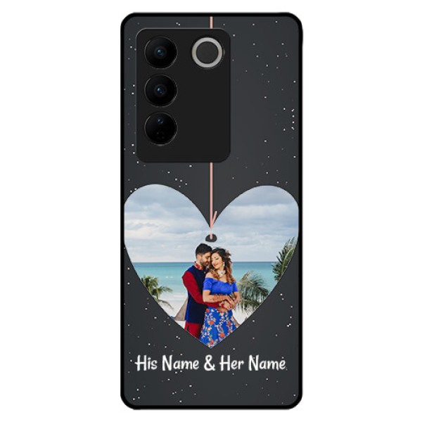 Vivo V27 5G Custom Glass Phone Case - Hanging Heart Design