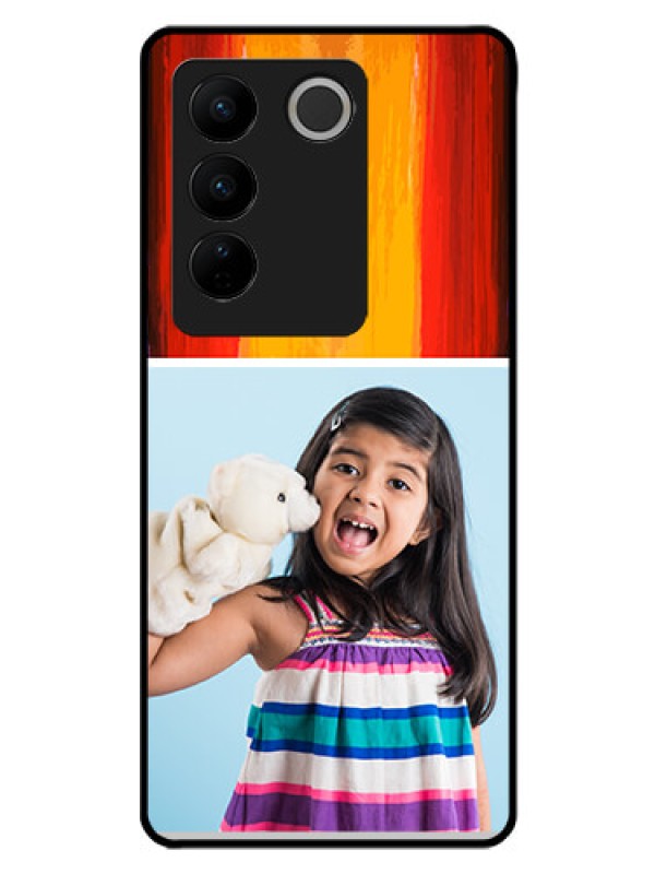 Custom Vivo V27 5G Personalized Glass Phone Case - Multi Color Design