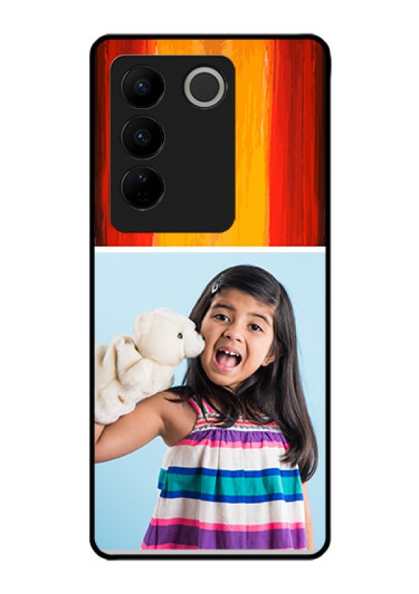 Vivo V27 5G Personalized Glass Phone Case - Multi Color Design