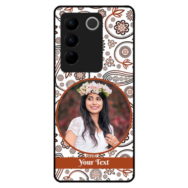 Vivo V27 5G Custom Glass Mobile Case - Abstract Flower Design