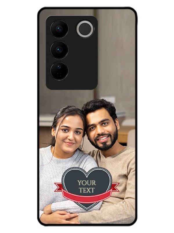 Custom Vivo V27 5G Custom Glass Phone Case - Just Married Couple Design