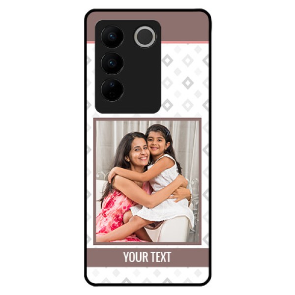 Vivo V27 5G Photo Printing on Glass Case - Simple Diamond Design Vivo V27 5G Photo Printing on Glass Case - Simple Diamond Design