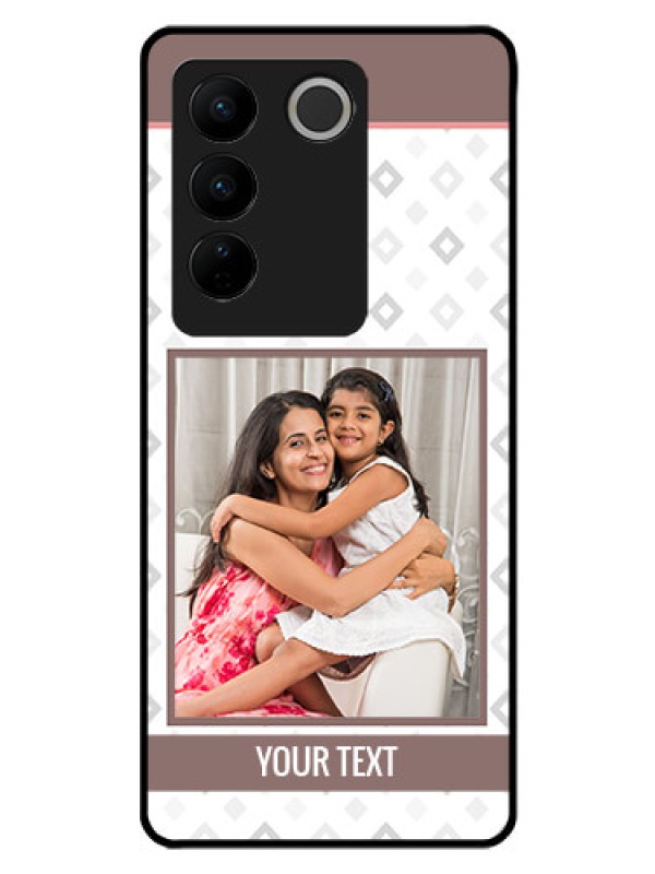 Custom Vivo V27 5G Photo Printing on Glass Case - Simple Diamond Design