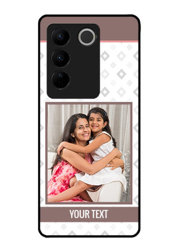 Vivo V27 5G Photo Printing on Glass Case - Simple Diamond Design