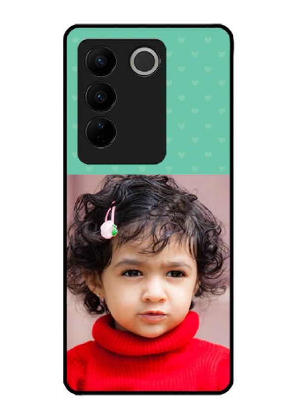 Vivo V27 5G Custom Glass Phone Case - Lovers Picture Design