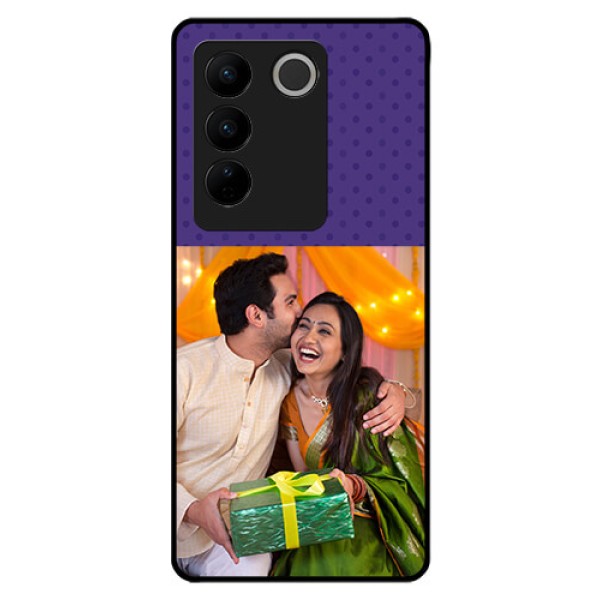 Vivo V27 5G Personalized Glass Phone Case - Violet Pattern Design Vivo V27 5G Personalized Glass Phone Case - Violet Pattern Design