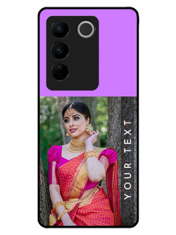 Custom Vivo V27 5G Custom Glass Mobile Case - Birthday Icons Design