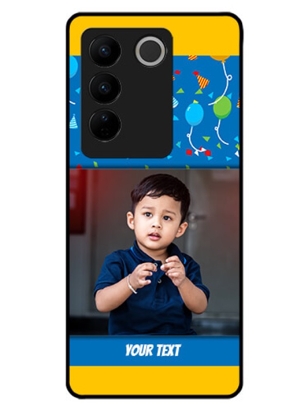 Custom Vivo V27 5G Custom Glass Mobile Case - Birthday Wishes Design