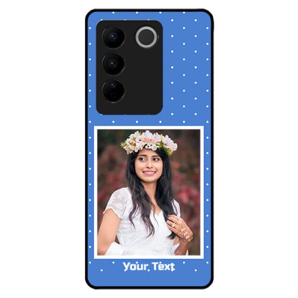 Vivo V27 5G Photo Printing on Glass Case - Polka dots design