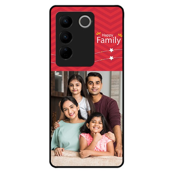 Vivo V27 5G Personalized Glass Phone Case - Happy Family Design Vivo V27 5G Personalized Glass Phone Case - Happy Family Design