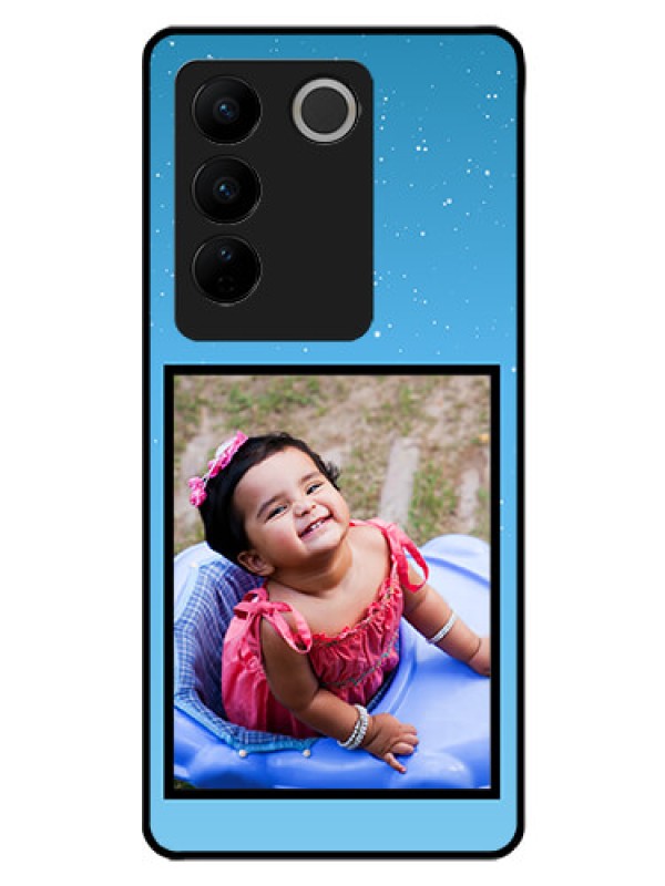 Custom Vivo V27 5G Custom Glass Mobile Case - Wave Pattern Colorful Design