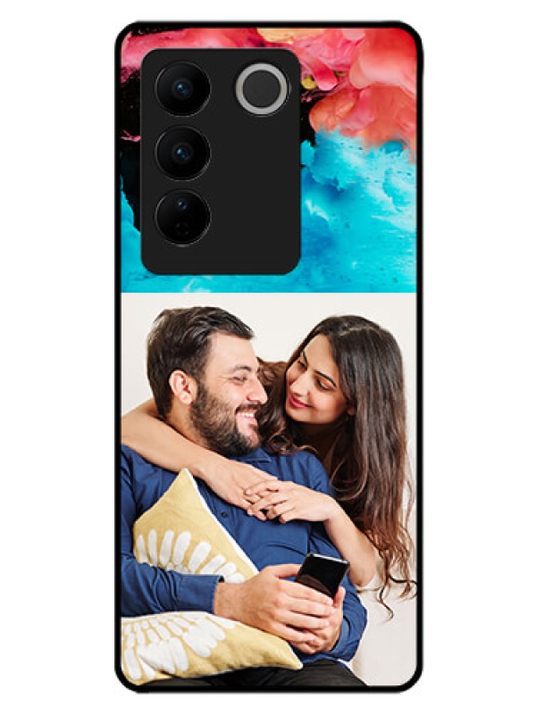 Custom Vivo V27 5G Custom Glass Mobile Case - Quote with Acrylic Painting Design