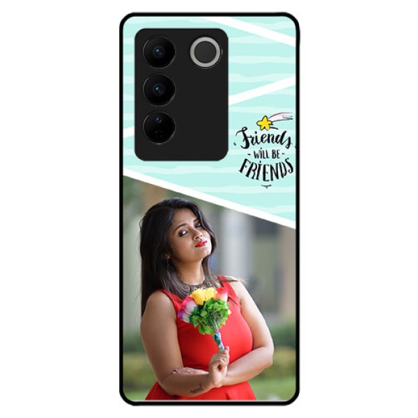 Vivo V27 5G Custom Glass Phone Case - Friends Picture Icon Design