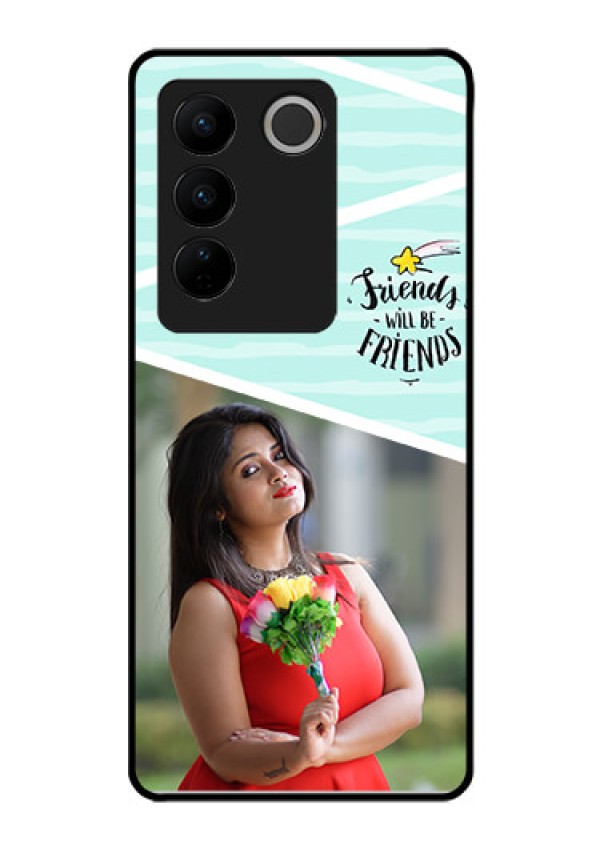 Vivo V27 5G Custom Glass Phone Case - Friends Picture Icon Design