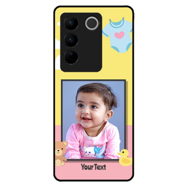 Vivo V27 5G Photo Printing on Glass Case - Kids 2 Color Design Vivo V27 5G Photo Printing on Glass Case - Kids 2 Color Design