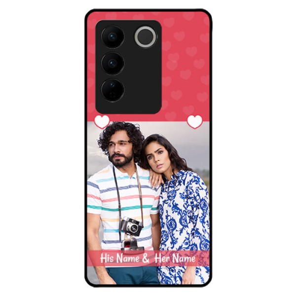 Vivo V27 5G Photo Printing on Glass Case - Simple Love Design