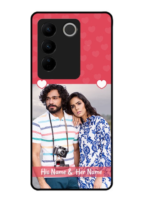 Vivo V27 5G Photo Printing on Glass Case - Simple Love Design