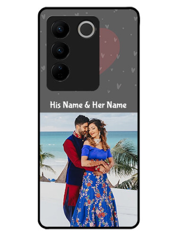 Custom Vivo V27 5G Custom Glass Mobile Case - Buy Love Design with Photo Online