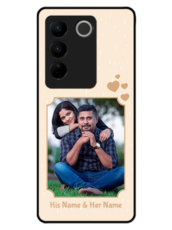 Custom Vivo V27 5G Custom Glass Phone Case - with confetti love design