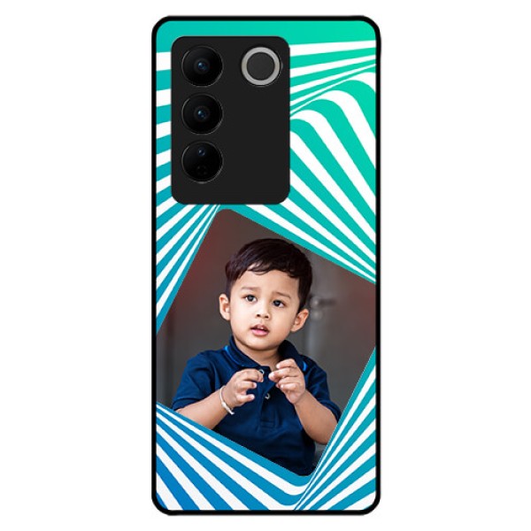 Vivo V27 5G Personalized Glass Phone Case - Abstract Spiral Design