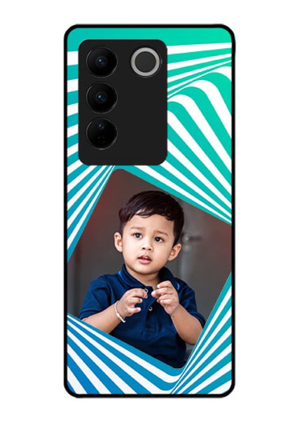 Vivo V27 5G Personalized Glass Phone Case - Abstract Spiral Design