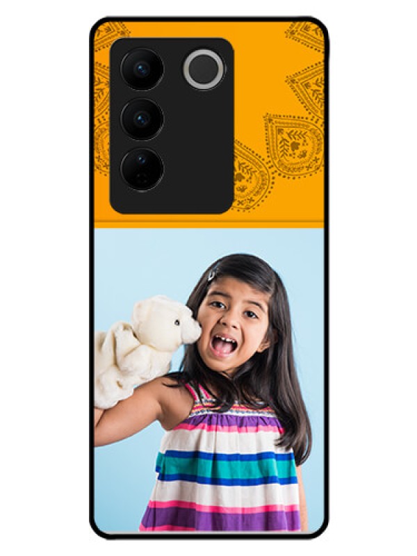 Custom Vivo V27 5G Personalized Glass Phone Case - Photo Wedding Design