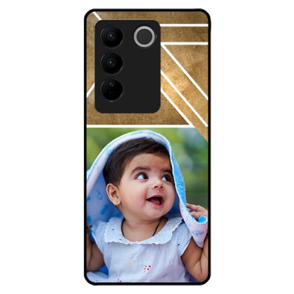Vivo V27 5G Personalized Glass Phone Case - Gradient Abstract Texture Design Vivo V27 5G Personalized Glass Phone Case - Gradient Abstract Texture Design