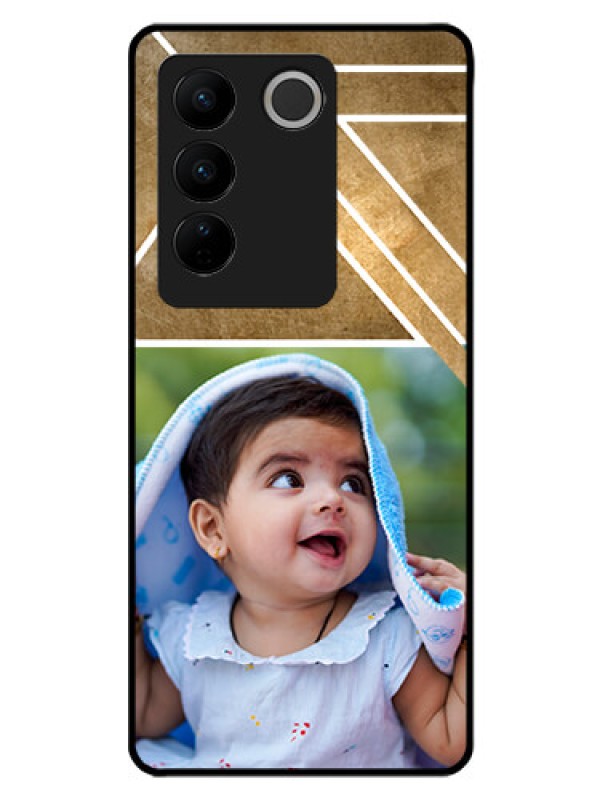 Custom Vivo V27 5G Personalized Glass Phone Case - Gradient Abstract Texture Design