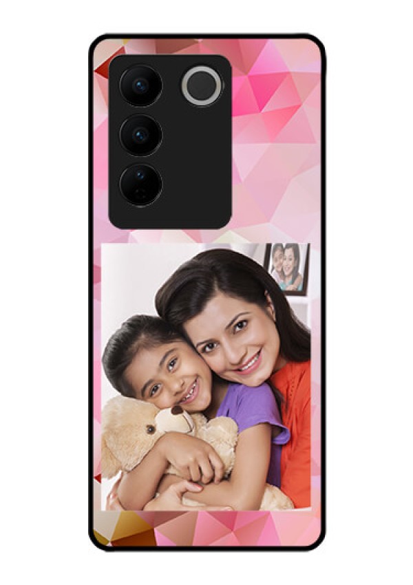 Vivo V27 5G Photo Printing on Glass Case - Abstract Triangle Design