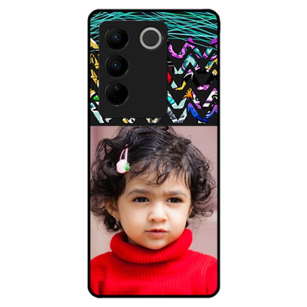 Vivo V27 5G Personalized Glass Phone Case - Neon Abstract Design