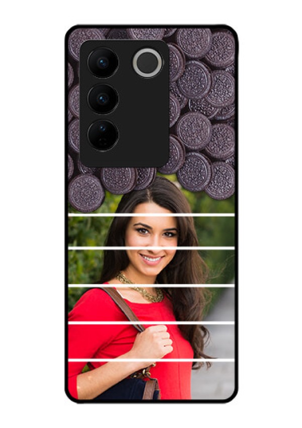 Vivo V27 5G Custom Glass Phone Case - with Oreo Biscuit Design