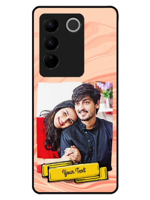 Custom Vivo V27 5G Personalized Glass Phone Case - Marble Texture Design