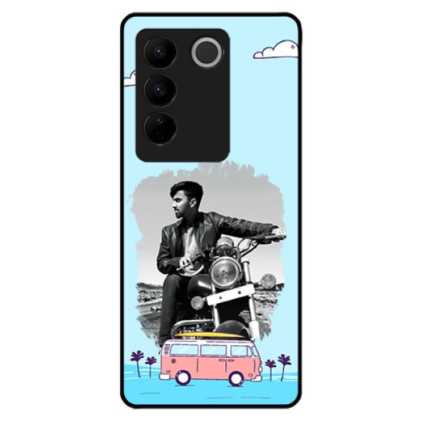 Vivo V27 5G Photo Printing on Glass Case - Travel & Adventure Design