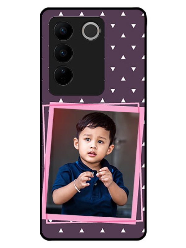 Custom Vivo V27 5G Custom Glass Mobile Case - Triangle Pattern Dotted Design