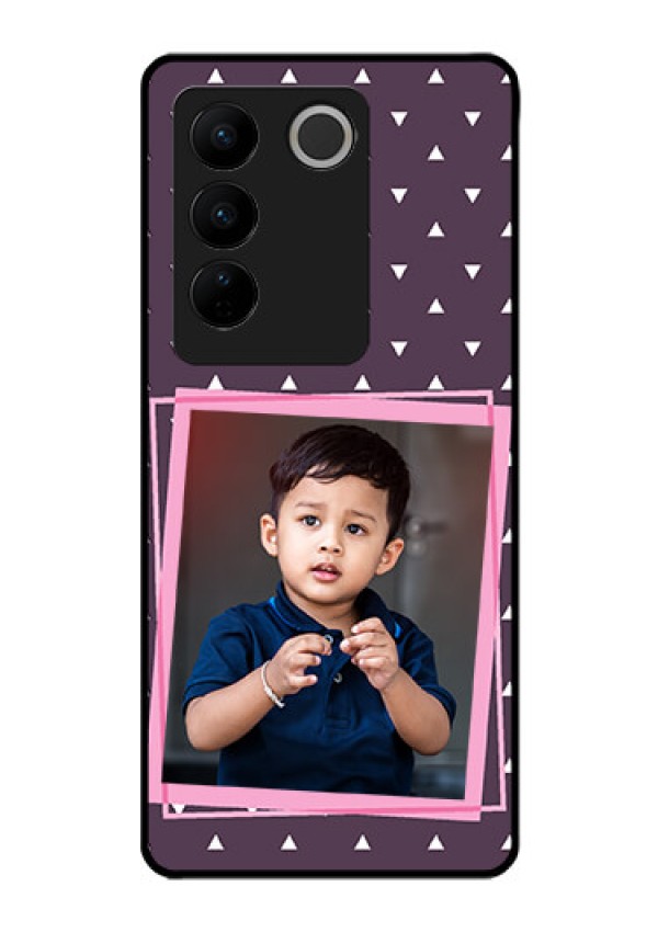 Vivo V27 5G Custom Glass Mobile Case - Triangle Pattern Dotted Design