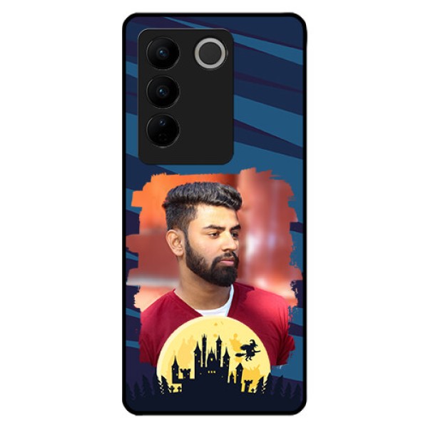 Vivo V27 5G Photo Printing on Glass Case - Halloween Witch Design